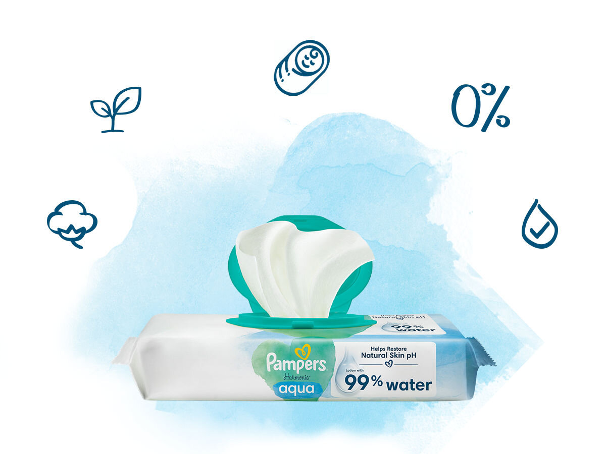 Chusteczki nawilżane PAMPERS Harmonie Aqua (192 szt.)