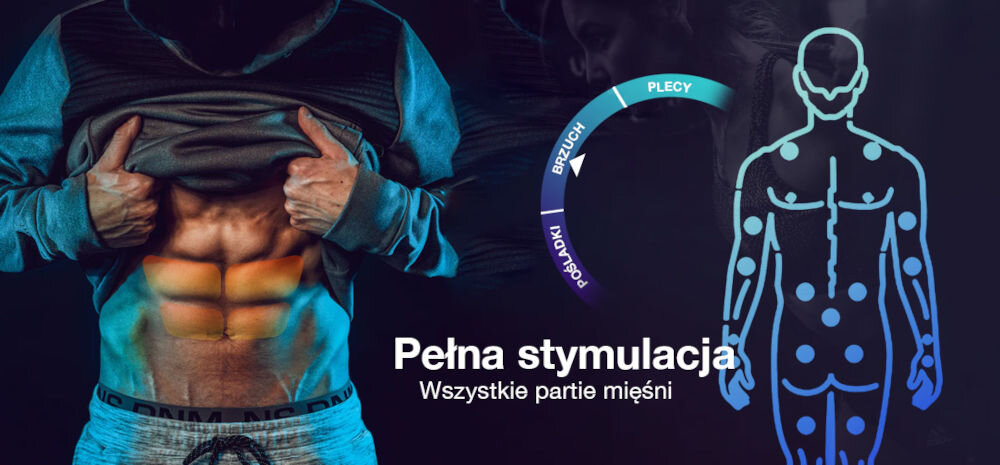 Elektrostymulator MEDIVON OdinFlex szeroka gama funkcji terapeutycznych 60 opcji masażu 30 trybów stymulacji TENS 27 trybów EMS dostosowanie działania urządzenia 20 obszarów ciała ukierunkowanie terapii bóle pleców napięcie mięśniowe trudności z krążeniem
