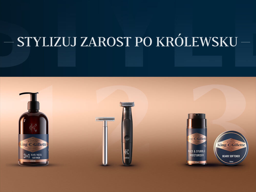 Ostrze golarki GILLETTE King C. Style Master 100 lat innowacji