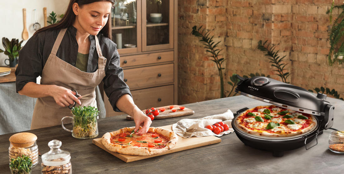 Piec do pizzy MOZANO Pizzalicious 1200W średnica 32 cm moc temperatura