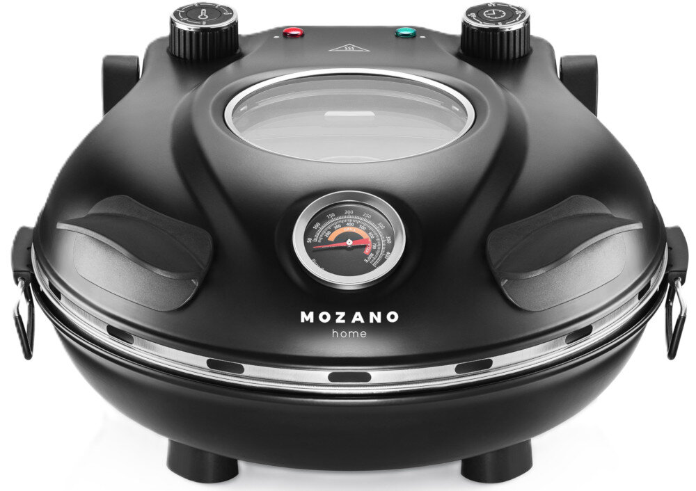 Piec do pizzy MOZANO Pizzalicious 1200W średnica 32 cm Bezpieczeństwo Antypoślizgowe nóżki Nienagrzewające się uchwyty