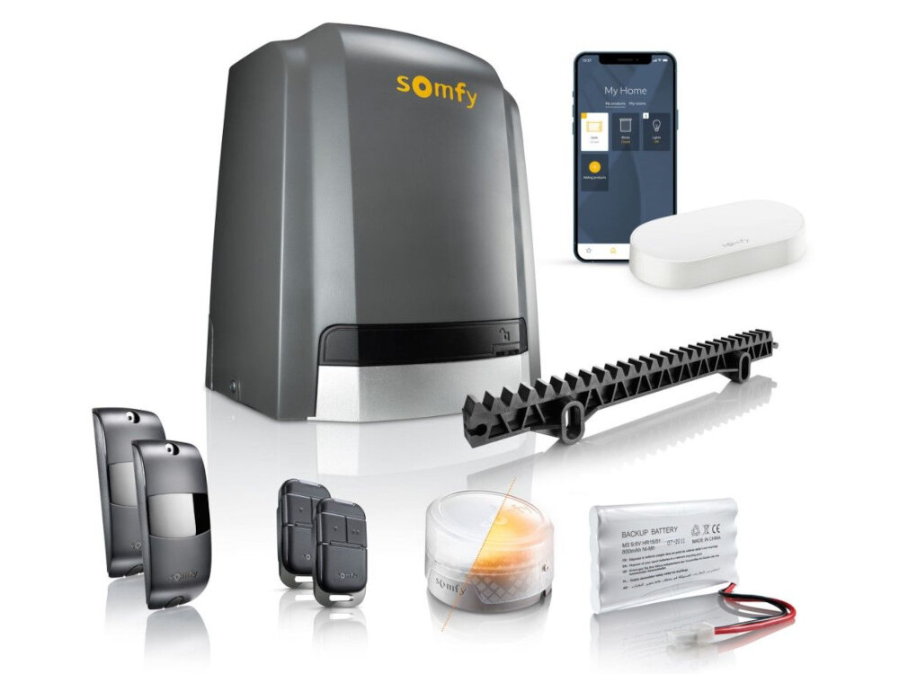 Napęd do zdalnego sterowania bramą SOMFY Slidy Moove 600 + Connectivity Kit 1246286 wyposażenie