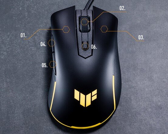 Mysz ASUS TUF Gaming M3 Gen II - Sześć programowalnych przycisków