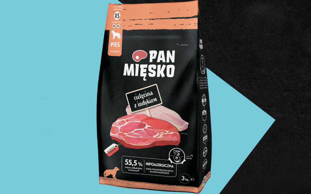 Karma dla psa PAN MIĘSKO Cielęcina z Indykiem XS 3 kg naturalne składniki