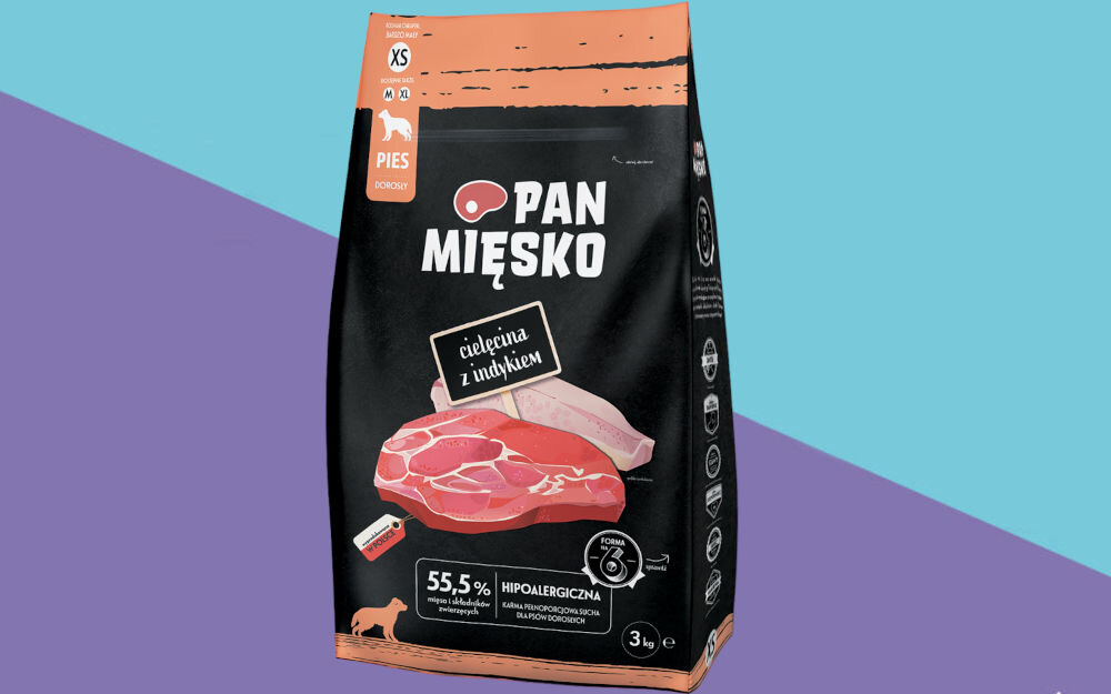 Karma dla psa PAN MIĘSKO Cielęcina z Indykiem XS 3 kg dawkowanie analiza sklad