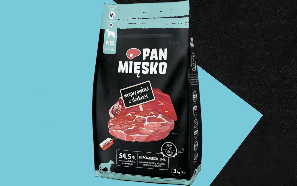 Karma dla psa PAN MIĘSKO Wieprzowina z dzikiem M 3 kg naturalne składniki