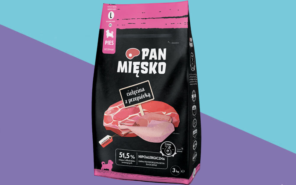 Karma dla psa PAN MIĘSKO Cielęcina z przepiórką L 3 kg dawkowanie analiza sklad