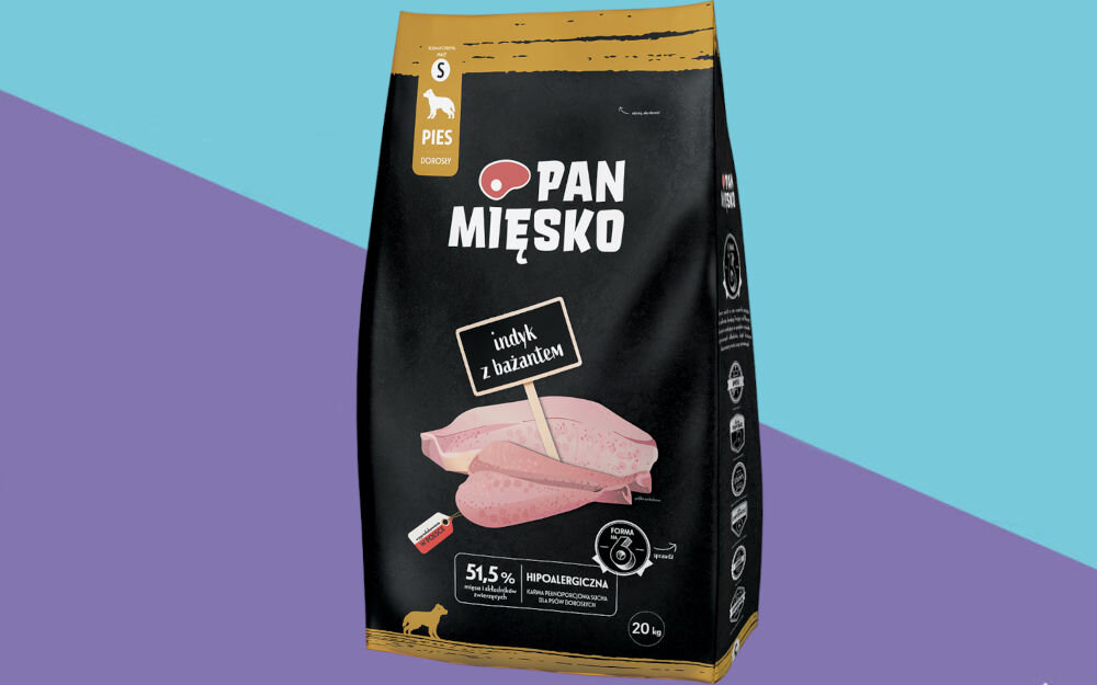 Karma dla psa PAN MIĘSKO Indyk z bażantem S 3 kg dawkowanie analiza sklad