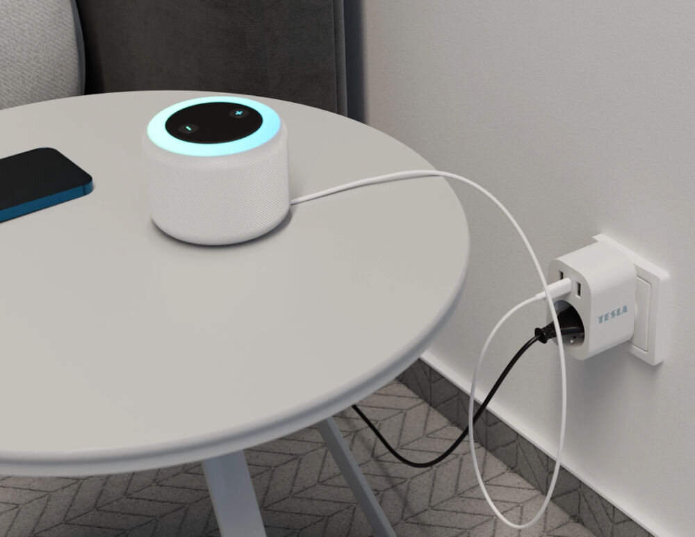 Inteligentne gniazdko TESLA SP300 TSL-SPL-SP300-3USB Wi-Fi kontrola zużycia energii podłączone urzadzenia w czasie rzeczywistym