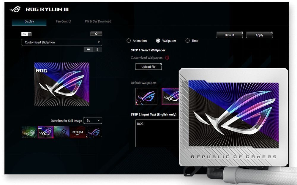 Chłodzenie wodne ASUS ROG Ryujin III 360 ARGB - Spersonalizowana tapeta