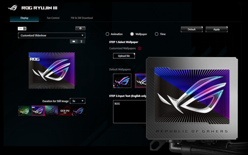 Chłodzenie wodne ASUS ROG Ryujin III 240 ARGB - Spersonalizowana tapeta