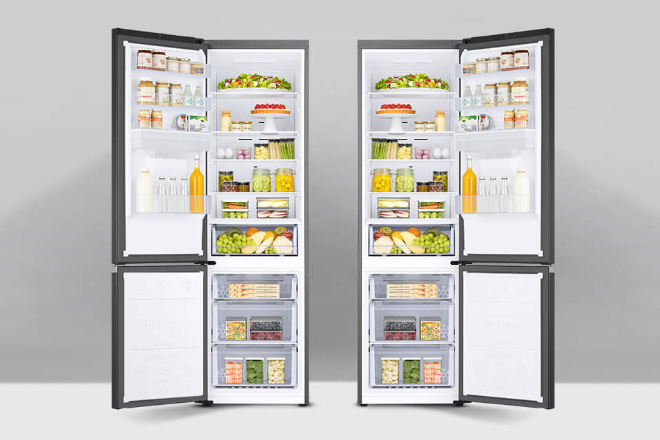 Przekładane drzwi pozwalają dopasować lodówkę do układu kuchni