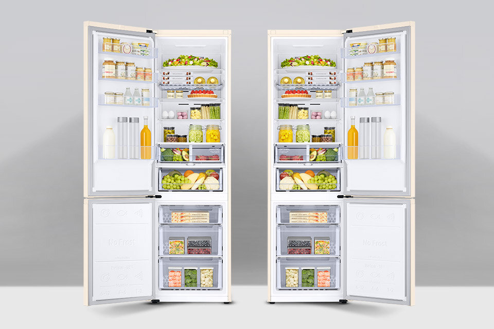 Przekładane drzwi - lodówka Samsung RB38C675EEL