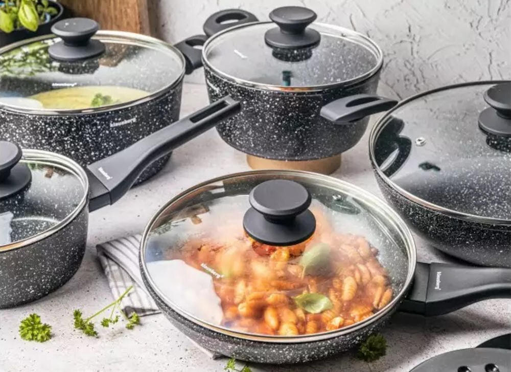 Zestaw garnków KLAUSBERG KB-7657 (12 elementów) mozliwosci komfort powloka wyglad prezentacja