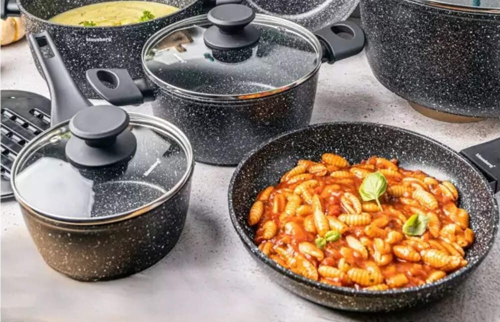 Zestaw garnków KLAUSBERG KB-7659 (12 elementów) jakosc trwalosc wykonanie przeznaczenie uzytkowanie