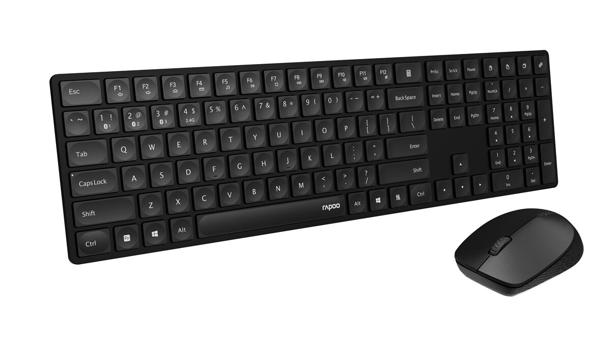 Komfortowa praca zestawu bezprzewodowego Rapoo 8020M Multimode czarny