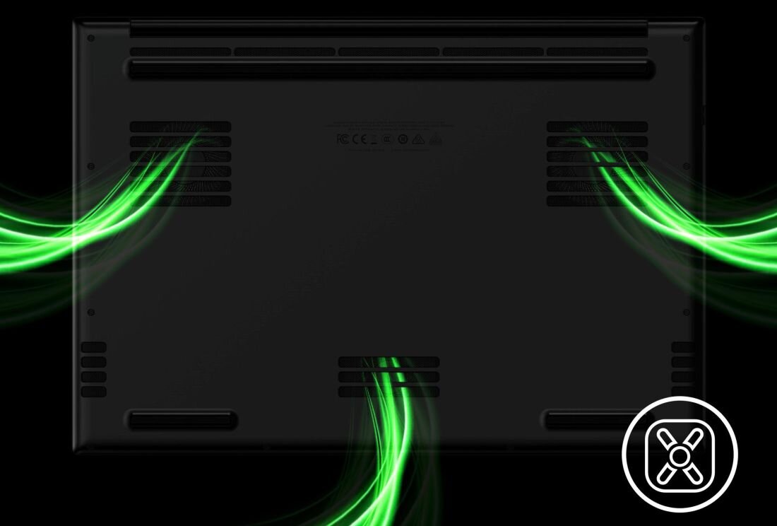 Laptop RAZER Blade 18 K9-NT - chłodzenie Innowacyjna komora parowa 