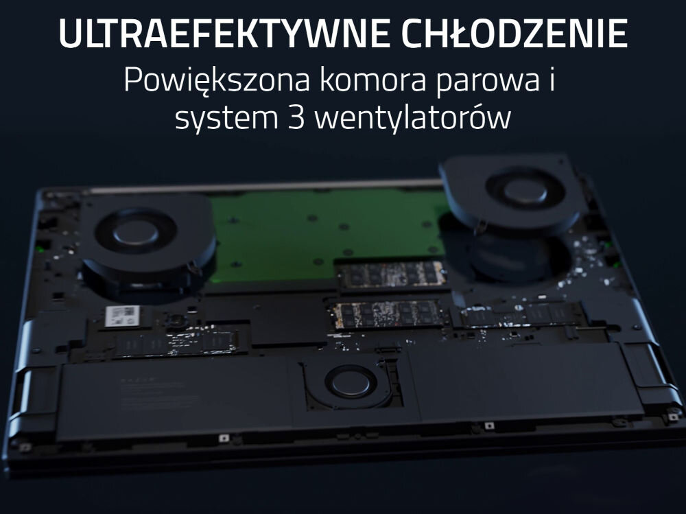 Laptop RAZER Blade 18 K9-NT 18 IPS 240Hz i9-13950HX 32GB RAM 2TB SSD GeForce RTX4090 Windows 11 Home komora parowa 3 wentylatory
