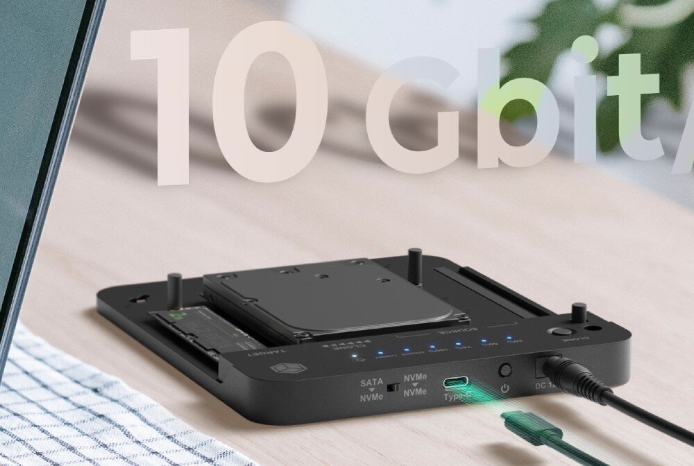 Stacja dokująca ICY BOX IB-2913MCL-C31 USB Typu C 3.2 Gen. 2, Aktywna podłączenie interfejs prędkość wskaźniki LED