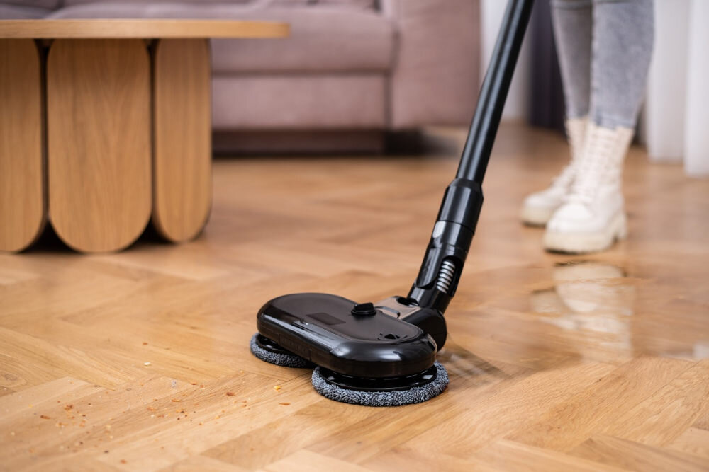 Odkurzacz LAUBEN Stick Vacuum & Mop 3in1 Pet Deluxe 400BC Trzy funkcje pionowy ręczny mop mycie dwie obrotowe szczotki brud pojemnik zasysanie zabrudzenia oświetlenie LED dostosowanie