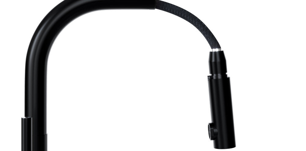 Bateria GLOBALO Lobio Czarny wyciągana wylewka obrotowa czyszczenie mycie wygoda