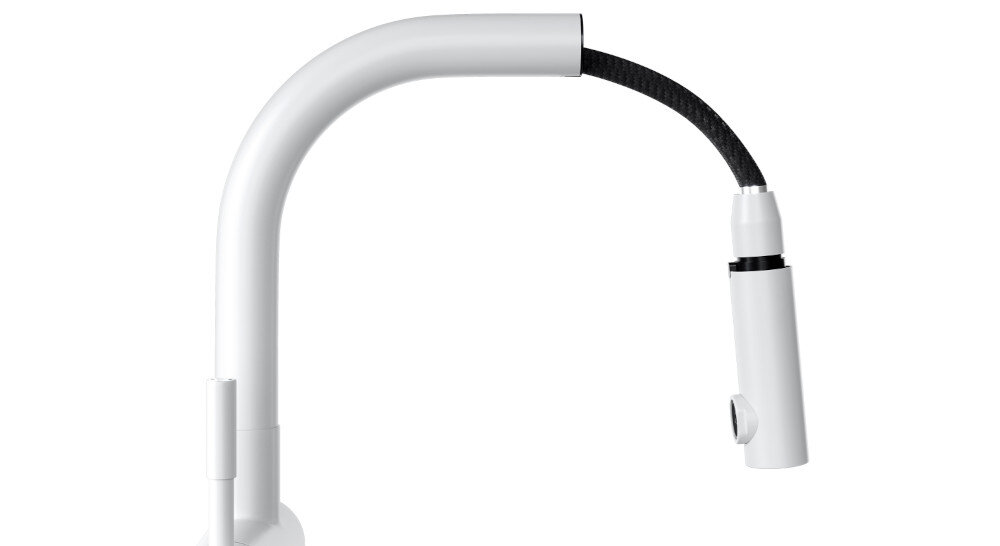 Bateria GLOBALO Lobio Biały wyciągana wylewka obrotowa czyszczenie mycie wygoda