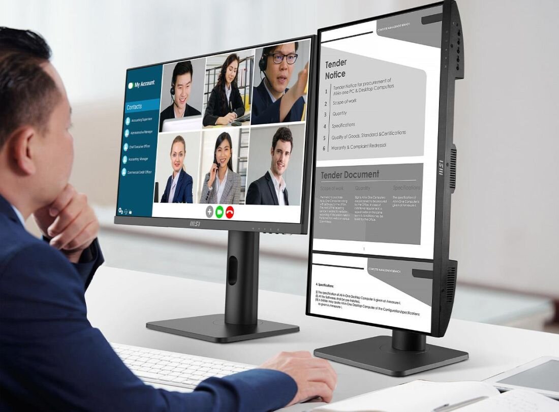 Monitor MSI Pro MP243XP - Dwa ekrany