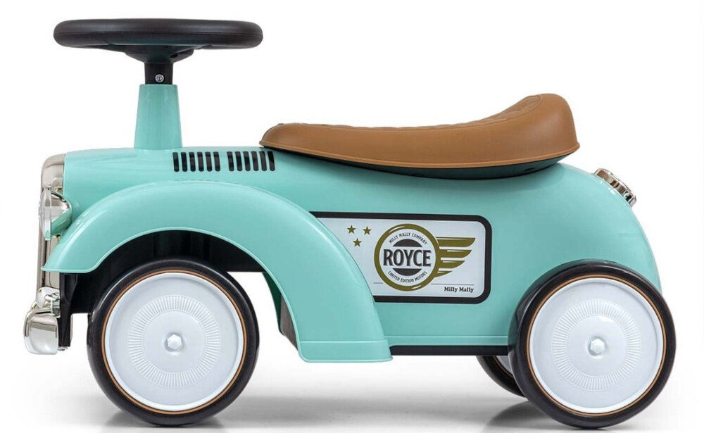Jeździk MILLY MALLY Royce Miętowy retro design funkcjonalnosc bezpieczenstwo dla dzieci od 12 do 36 miesiaca zycia