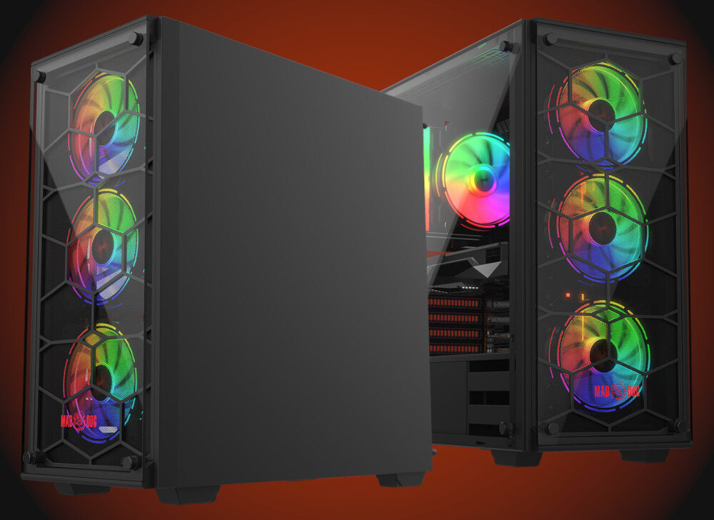 Komputer MAD DOG MD13500-I11R16H11 i5-13500 16GB RAM 1TB SSD Radeon RX6800 Windows 11 Home obudowa wentylacja wentylatory szklany panel filtry