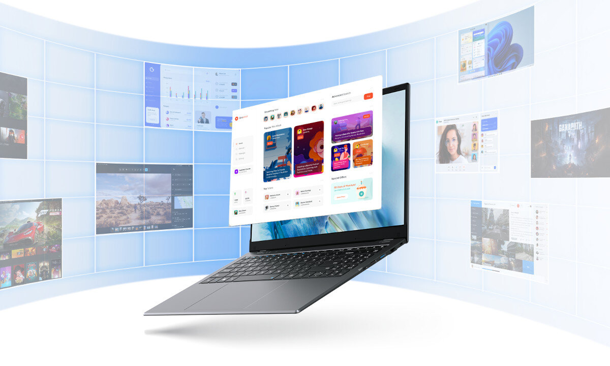 Laptop CHUWI GemiBook Plus K1 15.6 IPS N100 16GB RAM 512GB SSD Windows 11 Home pamięć dysk pojemność