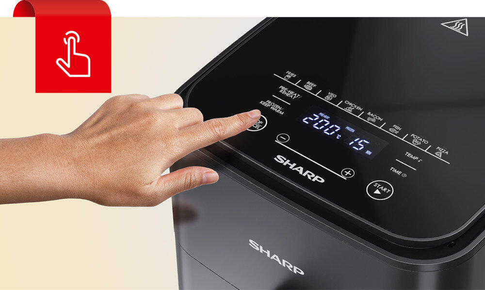 Frytkownica beztłuszczowa SHARP AF-GS552AE-B Prosta obsługa elektroniczny panel sterowania wyswietlacz LED łatwe korzystanie
