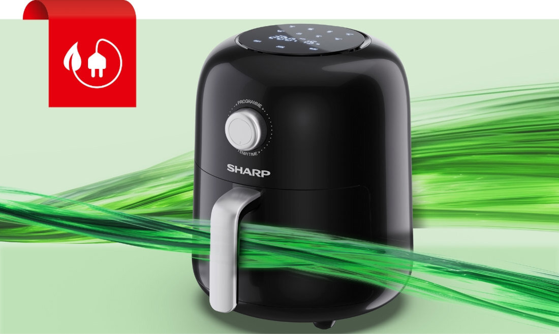 Frytkownica beztłuszczowa SHARP AF-GS404AE-B Oszczędność energii moc 1600 W