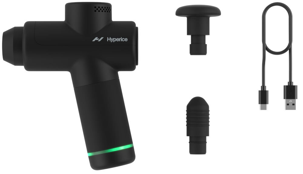 Masażer ręczny Gun HYPERICE Hypervolt Go 2 Czarny 2 głwoice masujące przewód USB-C dokumentacja