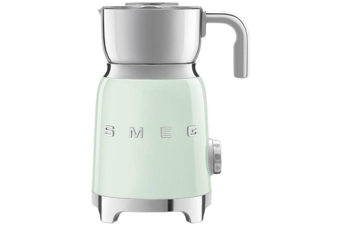 Spieniacz SMEG MFF11PGEU Pastelowa zieleń Wydajność i moc pojemność kilka porcji mleka lub pianki jednocześnie