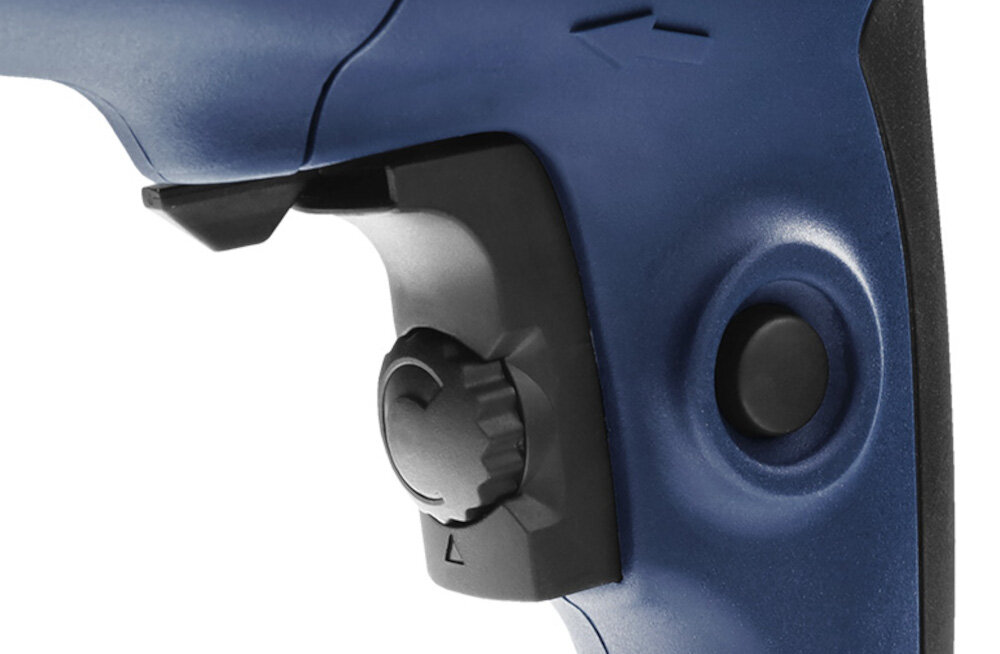 Wiertarka udarowa CELMA PROFESSIONAL PRCm 13GEO zbliżenie na pokrętło do regulacji prędkości zakres prędkości w zakresie od 0 do 3000 obr./min dopasowanie tempa do rodzaju materiału i wymaganej precyzji wolniejsze obroty pomagają kontrolować pracę na delikatnych powierzchniach wyższe obroty ułatwiają obróbkę twardszych materiałów poprawia płynność pracy