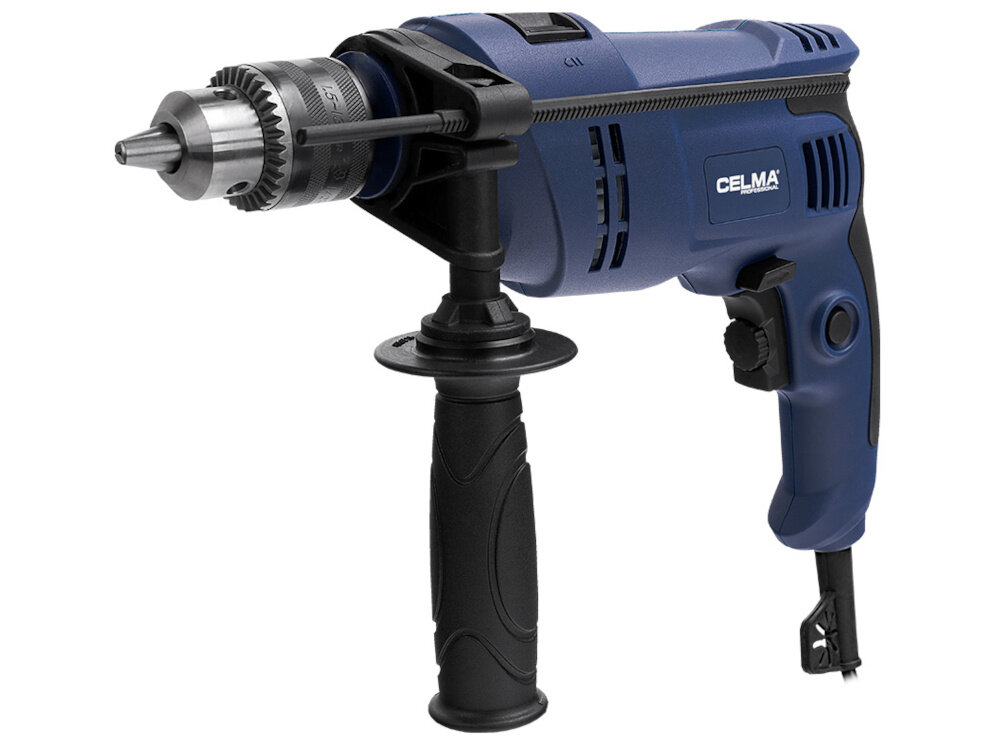 Wiertarka udarowa CELMA PROFESSIONAL PRCk 13GEO wiertarka na białym tle widoczna od przodu pod skosem wszechstronne zastosowanie wiercenie otworów