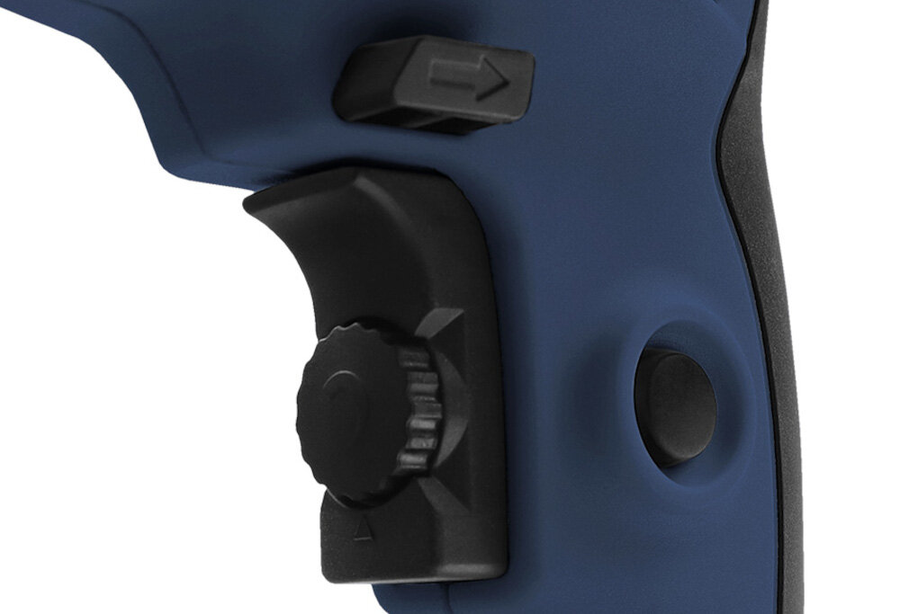 Wiertarka udarowa CELMA PROFESSIONAL PRCk 13GEO zbliżenie na pokrętło do regulacji prędkości zakres prędkości w zakresie od 0 do 2800 obr./min dopasowanie tempa do rodzaju materiału i wymaganej precyzji wolniejsze obroty pomagają kontrolować pracę na delikatnych powierzchniach wyższe obroty ułatwiają obróbkę twardszych materiałów poprawia płynność pracy