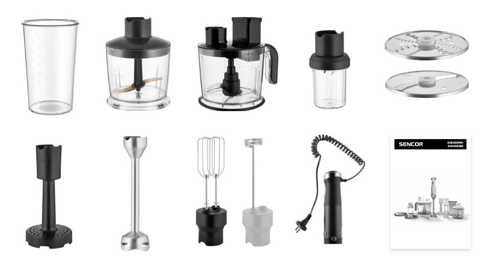 Blender SENCOR SHB 6552BK Czarny zestaw akcesoria komplet wyposażenie