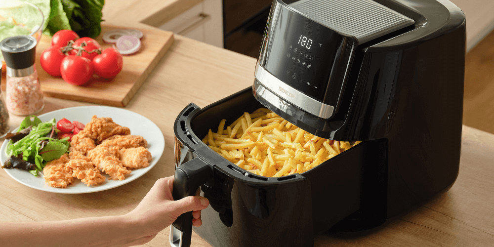 Air Fryer Frytkownica beztłuszczowa SENCOR SFR 6550BK 6.5 l, filtr antyzapachowy Czarny dla całej rodziny pojemność dla kilku osób
