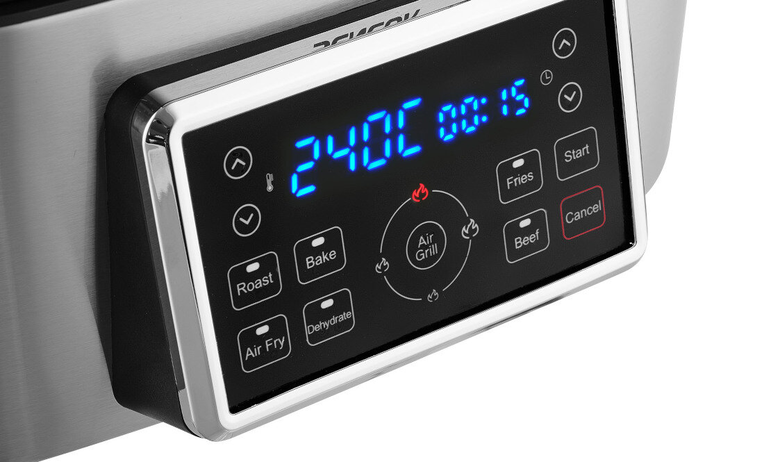 Air Fryer Frytownica beztłuszczowa SENCOR SBG 8900SS Intuicyjna obsługa dotykowa Dotykowy panel sterowania przejrzysty wyświetlacz  wybór ustawienia 7 programów automatycznych samodzielnie ustawić temperaturę i czas