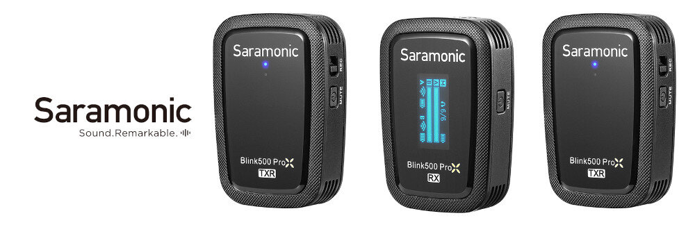 System bezprzewodowy SARAMONIC Blink500 ProX B2R technologie bezprzewodowej transmisji stabilne połączenie 8ms 2,4 GHz do 100 metrów automatycznego parowania 8 GB