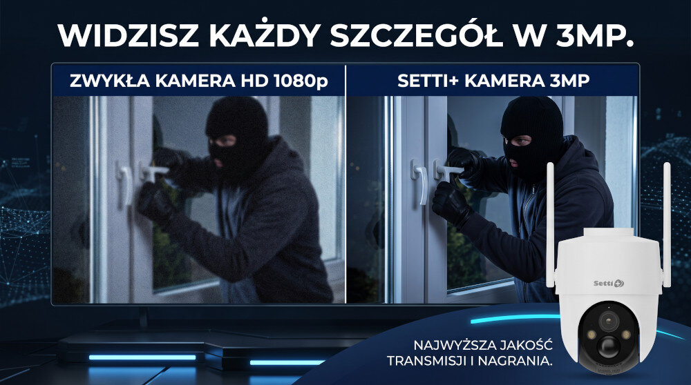 Osoba podłącza kabel USB do białego urządzenia, które wygląda na kamerę obrotową. Kamera ma czarny obiektyw i znajduje się na drewnianej powierzchni.
