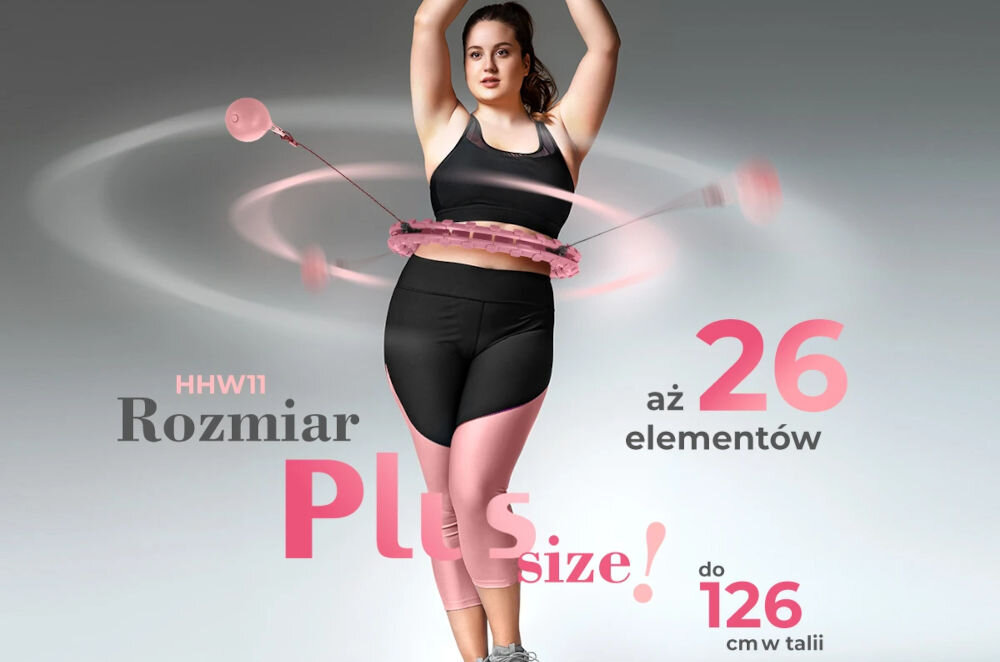 Hula hop HMS HHW11 Plus Size Różowy smukła sylwetka