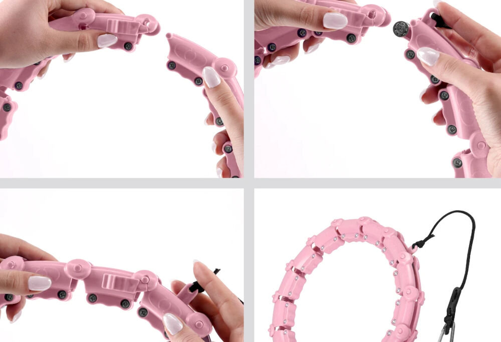 Hula hop HMS HHW11 Plus Size Różowy szybki montaż i demontaż wygoda w codziennym użytkowaniu łatwe przechowywanie i przenoszenie korzystanie w różnych miejscach w domu na świezym powietrzu podczas podróży trening dostępny zawsze i wszędzie