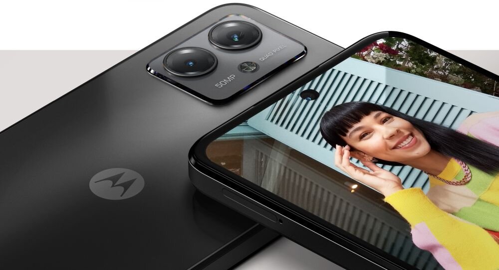 Smartfon MOTOROLA Moto G14   ekran bateria aparat procesor ram pamięć pojemność rozdzielczość zdjęcia filmy opis dane cechy blokady system łączność wifi bluetooth obudowa szkło odporność porty muzyka transfer sieć przekątna matryca waga czujniki oled amoled ips