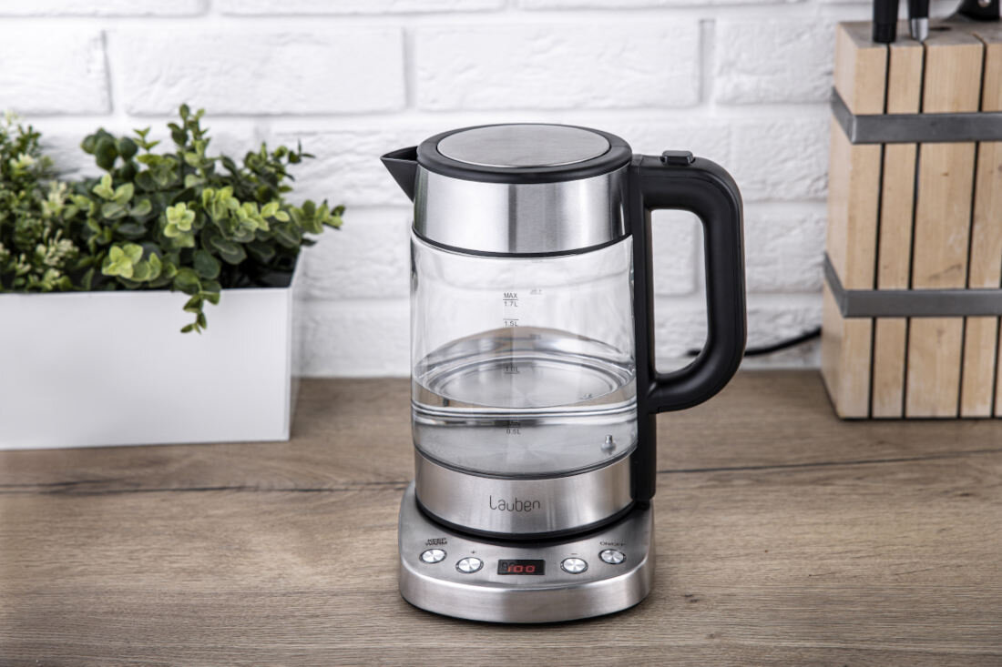 Czajnik LAUBEN Electric Kettle EK17GS Regulacja temperatura kontrola woda ustawienie zakres dopasowanie napoje kawa herbata smak wartości odżywcze