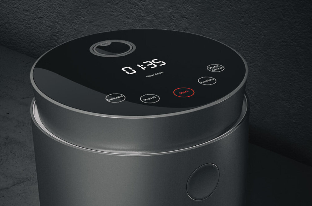 Ryżowar LAUBEN 1500WT czytelny ekran dotykowy, szybki wybór trybów, wygodne użytkowanie