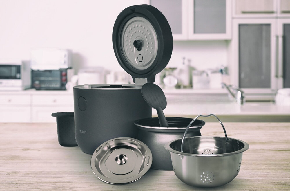 Ryżowar LAUBEN 1500WT wewnętrzny pojemnik, można myć w zmywarce, skraca czas sprzątania