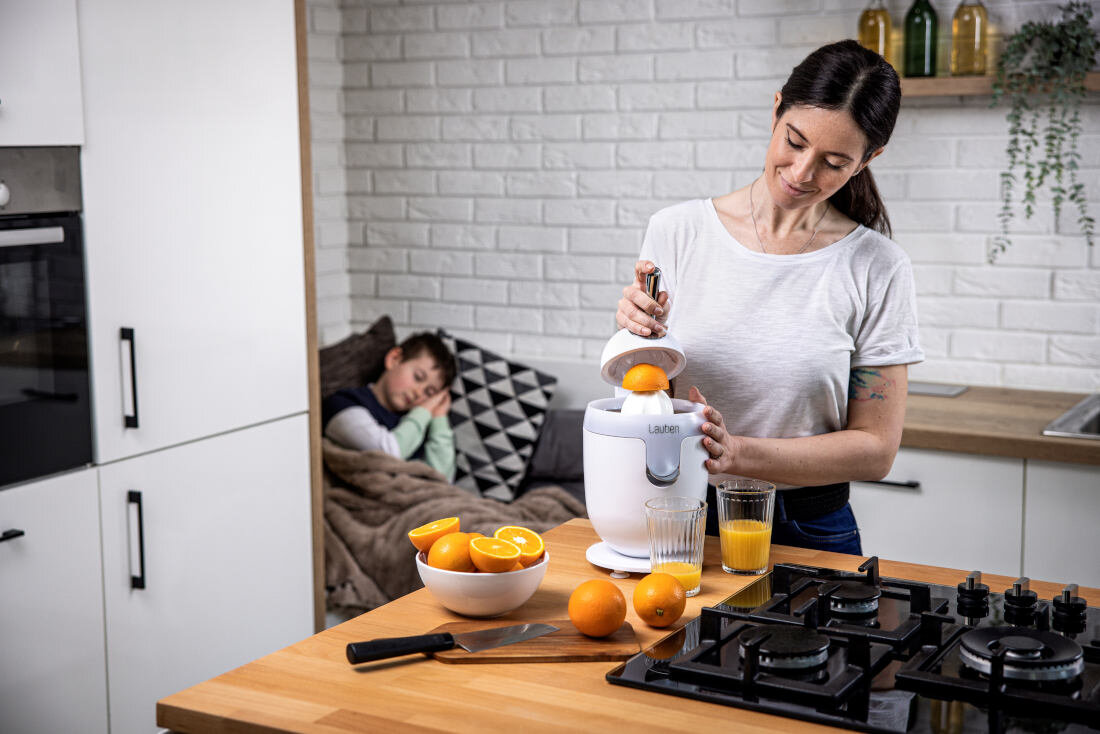 Wyciskarka do cytrusów LAUBEN Electric Citrus Juicer 110WT cicha praca Blokada bezpieczeństwa zabezpieczenie przed przegrzaniem