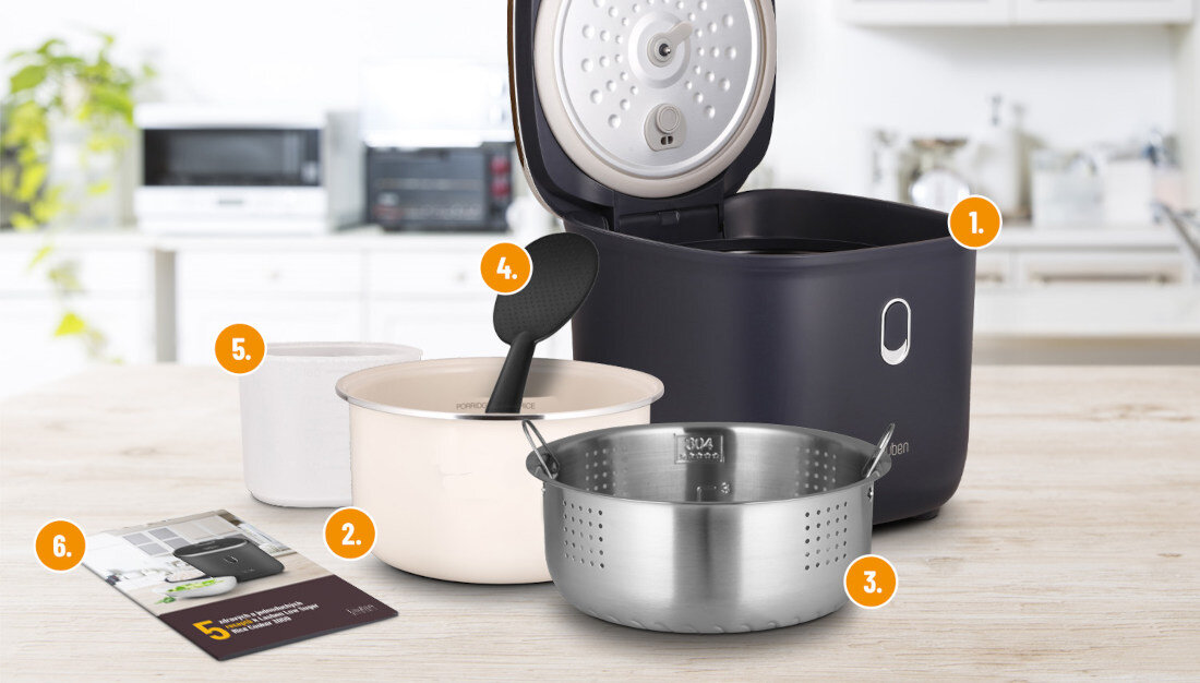 Ryżowar LAUBEN 3000WT zestaw akcesoria komplet wyposazenie